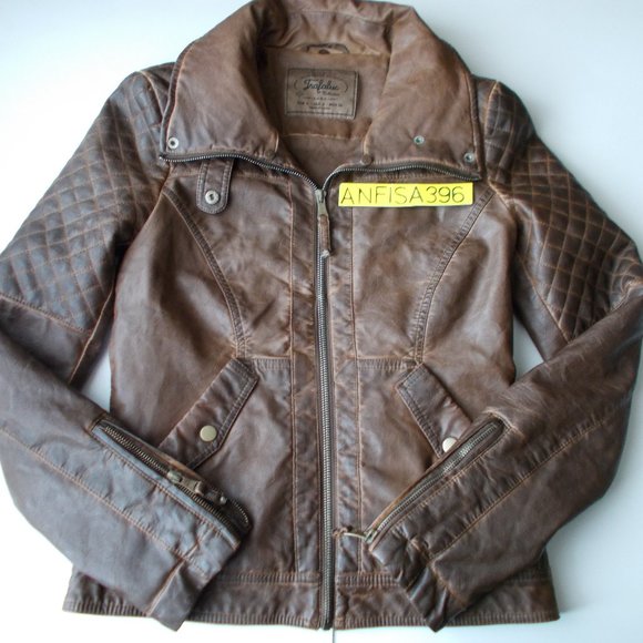 Zara Jackets & Blazers - ZARA Trafaluc Vegan Faux Leather Brown Jacket Size S *HOST PICK*